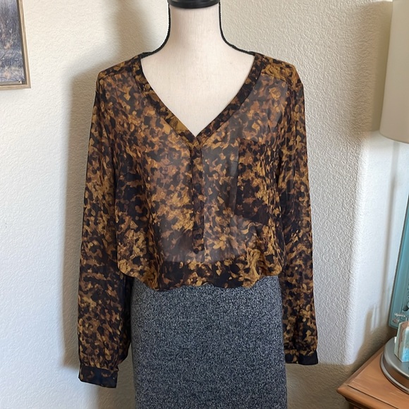 Merona Leopard blend print blouse - Picture 5 of 9